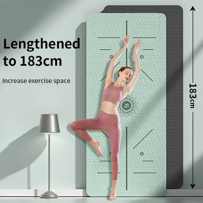 Tapis de yoga TPE 6 mm avec sangle – Vert