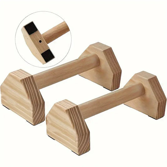 Poignées de pompes en bois 25 cm – Appui antidérapant